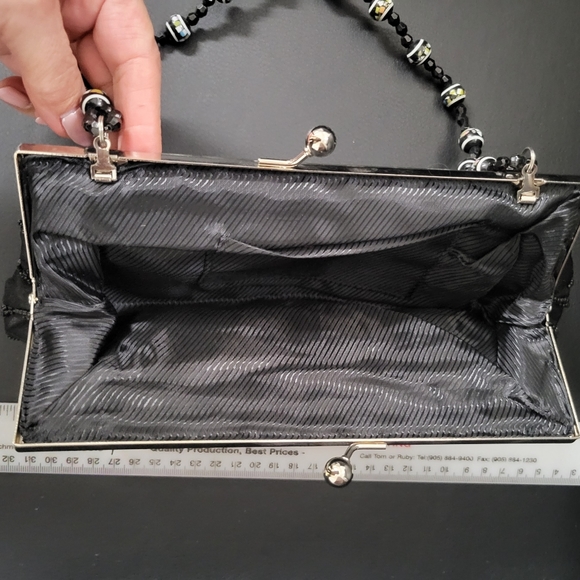 Satin Beaded Clutch / Cossbody/ Evening bag - Picture 6 of 8